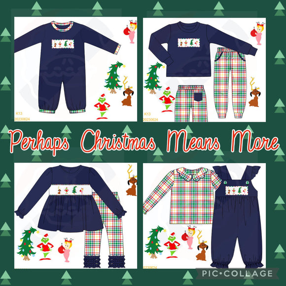 RTS - PERHAPS CHRISTMAS MEANS MORE SMOCK SETS