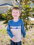 RTS - Boy's Long Sleeve Delivery Trucks Smocked Shirt