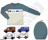 RTS - Boy's Long Sleeve Delivery Trucks Smocked Shirt